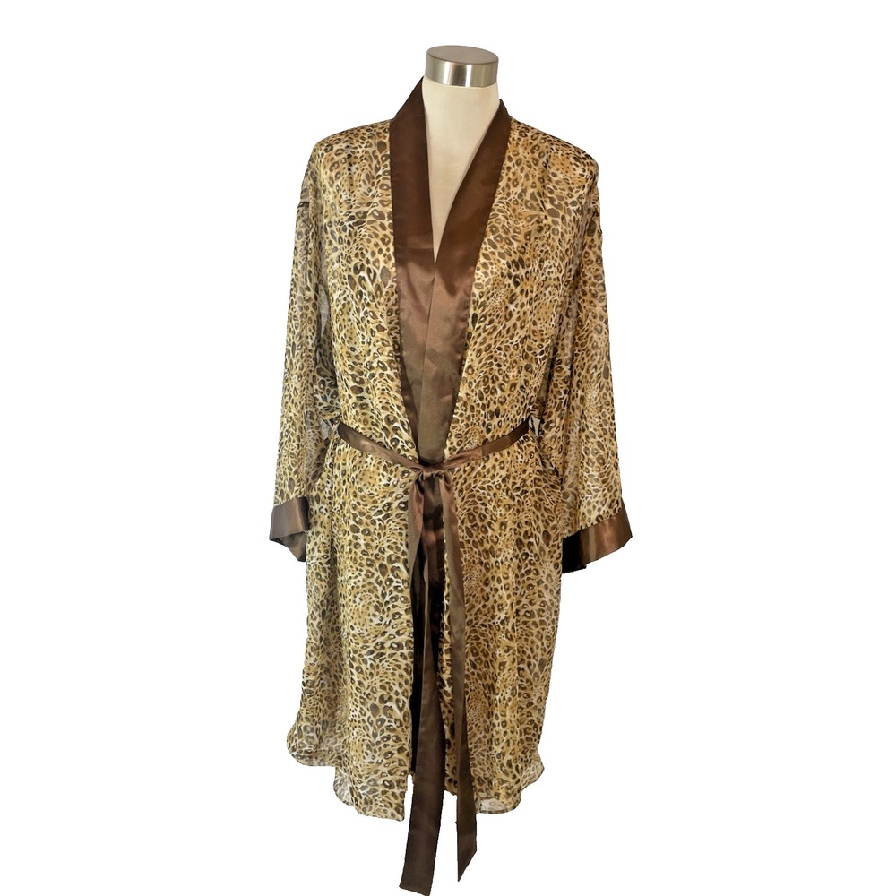 Etonne by‎ Sarah Richards 2Pc Leopard Nightgown & Robe  WOMENS 22W/24W